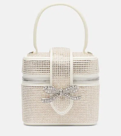 Self-portrait Mini Embellished Satin Vanity Bag