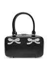 Self-portrait Mini Leather Tote Bag In Black