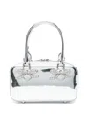 Self-portrait Leather Mini Tote Bag In Grey