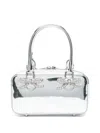 Self-portrait Leather Mini Tote Bag In Grey