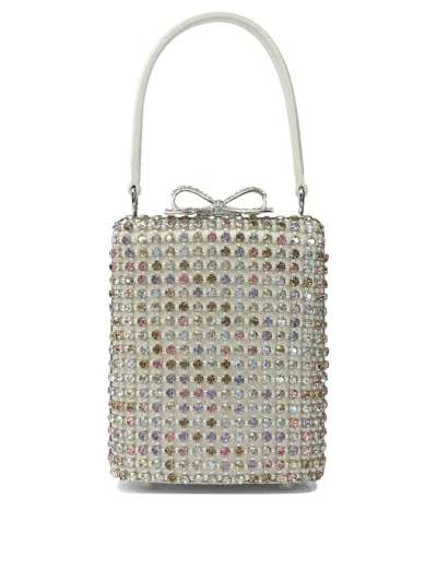 SELF-PORTRAIT MINI MULTI CRYSTAL HAND BAG HANDBAGS SILVER