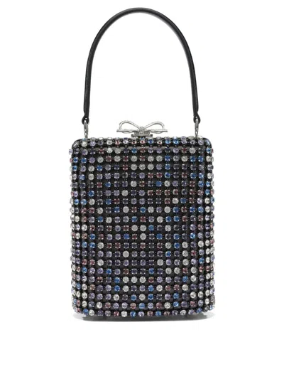 Self-portrait Mini Multi Crystal Handbag In Black