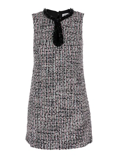 SELF-PORTRAIT SELF-PORTRAIT MINI MULTICOLOR DRESS WITH CUT-OUT IN BOUCLÉ WOMAN