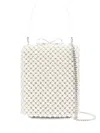 Self-portrait Mini Tote Bag With Pearl Embellishment In Metallic