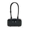 Self-portrait Crocodile-embossed Leather Shoulder Bag In Black