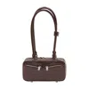 Self-portrait Crocodile-embossed Leather Shoulder Bag In Brown