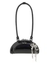 Self-portrait Mini Shoulder Bag With Glossy Finish In Black