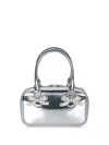 Self-portrait Tote In Silver Leather In Metallic