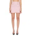 Self-portrait Knitted Mini Skirt In Pink