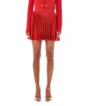 Self-portrait Pleated Knitted Mini Skirt