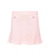 Self-portrait Pink Bow Crochet Mini Skirt In Burgundy