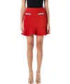 Self-portrait Textured Knit Mini Skirt In Red