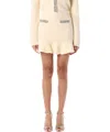 Self-portrait Crystal-embellished Mini Skirt In White