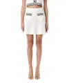 Self-portrait Textured Knit Top With Sailor Collar In White