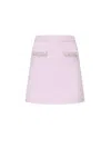Self-portrait Mini Skirt With Crystal Trim In Pink