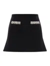 Self-portrait Self Portrait Skirt With Shimmering Crystals In Black