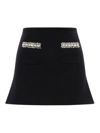 SELF-PORTRAIT MINI SKIRT WITH DECORATIONS