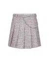 Self-portrait Pleated Bouclé Mini Skirt In Pink