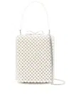 Self-portrait Mini Tote Bag With Pearl Embellishment In Metallic