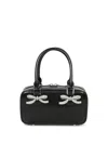 Self-portrait Distressed Black Mini Tote Bag In Black