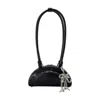 Self-portrait Mini With Charm Shoulder Bag - Leather - Black In Black