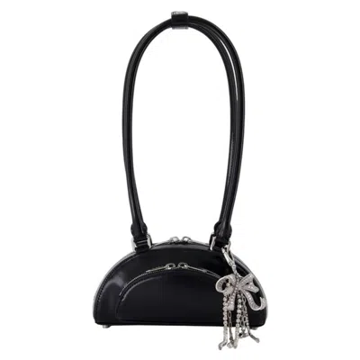 Self-portrait Mini With Charm Shoulder Bag - Self Portrait - Leather - Black