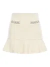 Self-portrait Crystal-embellished Mini Skirt In Nude & Neutrals