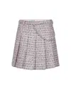 Self-portrait Pleated Bouclé Mini Skirt In Multi