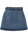 Self-portrait Rock Denim Miniskirt In Blue