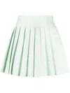 Self-portrait Self Portrait Mint Boucle Pleated Mini Skirt