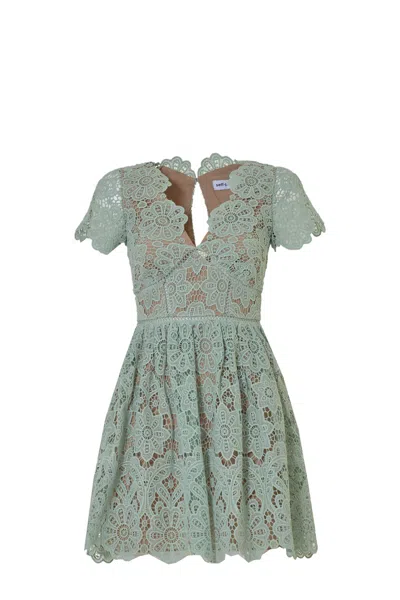 Self-portrait Mint Green Lace Mini Dress