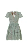 Self-portrait Lace-panelled Flared Mini Dress