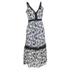 Self-portrait Self Portrait Monochrome Guipure Lace Overlay Sleeveless Midi Dress In Multicolor Polyester In Multi
