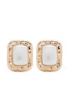 Self-portrait Golden Earrings With A Mother-of-pearl Heart In Gold