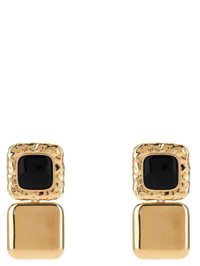 Self-portrait 'mottled Gold Black Tiered' Earrings