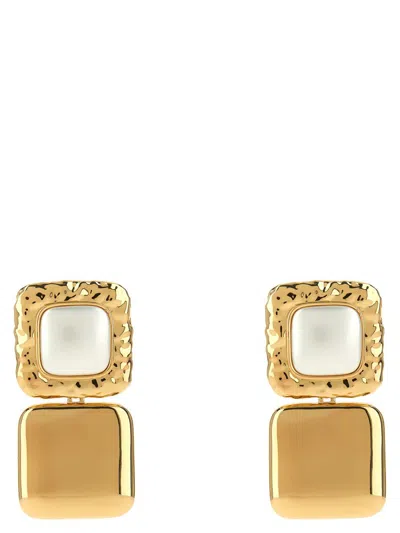 SELF-PORTRAIT SELF-PORTRAIT 'MOTTLED GOLD PEARL TIERED' EARRINGS