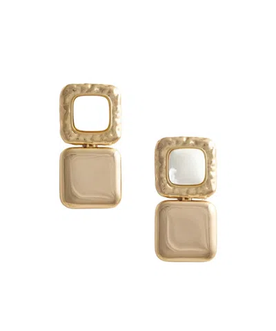 Self-portrait Mottled Gold Pearl Tiered Earrings