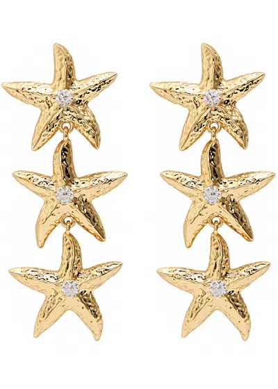 Self-portrait Mottled Gold Sea Star Gold-plated Drop Earrings