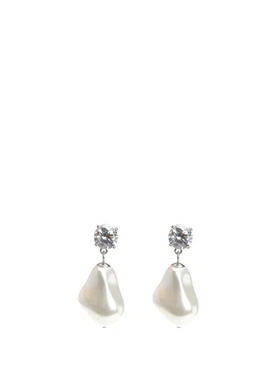 Self-portrait Mottled Pearl Earrings Jewelry White In Silver