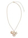 Self-portrait Multi-charm Shell Necklaces In Gold