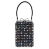 Self-portrait Mini Handbag With Multi-colored Crystal Surface And Bow Closure In Black