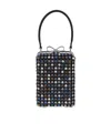 Self-portrait Mini Handbag With Multi-colored Crystal Surface And Bow Closure In Black