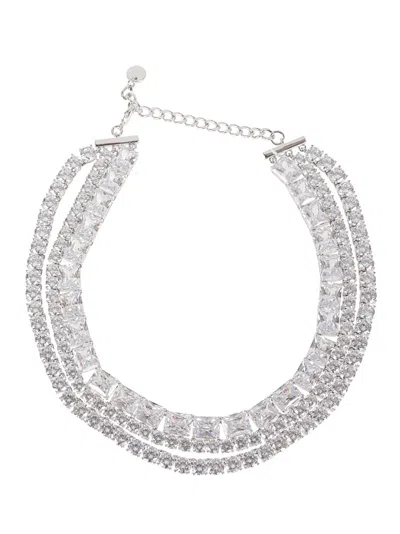 Self-portrait Multi-crystal Choker Necklace With Adjustable Closure