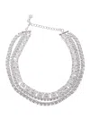 Self-portrait Multi-crystal Choker With Sparkling Rhinestones And Buckle Closure In Metallic