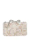 Self-portrait Crystal-embellished Bow-detail Clutch In Multi