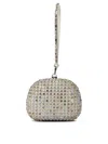 Self-portrait Multi Crystal Clutch In Silver