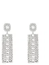 Self-portrait Multi Crystal Droplet Earrings In Silver