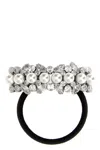 Self-portrait Multi Crystal Hair Accessories Silver In Black