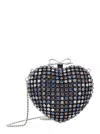 Self-portrait Crystal Heart Clutch Bag In Multi