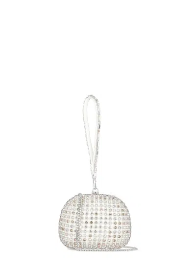 Self-portrait Multi Crystal Pochette In White